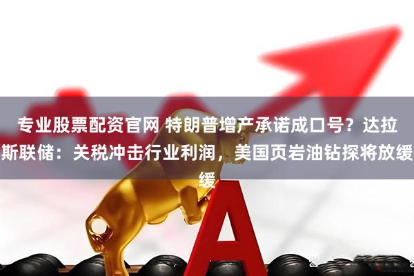 专业股票配资官网 特朗普增产承诺成口号？达拉斯联储：关税冲击行业利润，美国页岩油钻探将放缓