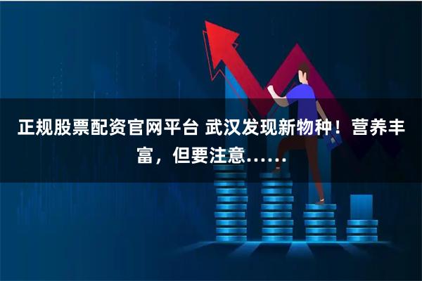 正规股票配资官网平台 武汉发现新物种！营养丰富，但要注意……